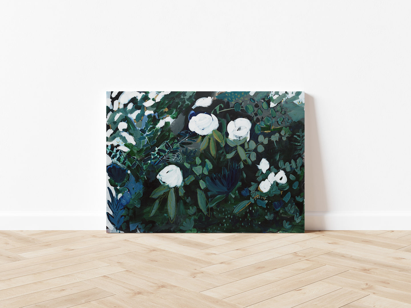 Black Floral on Canvas Wrap