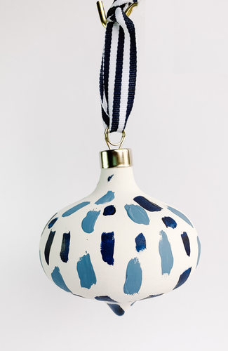 Tidal Impressions- Hand Painted Bisque Ornament