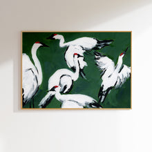 Load image into Gallery viewer, Sandhill Crane Grouping on Jade Green