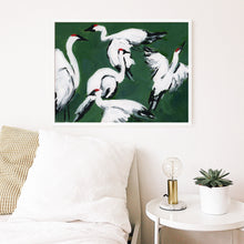 Load image into Gallery viewer, Sandhill Crane Grouping on Jade Green