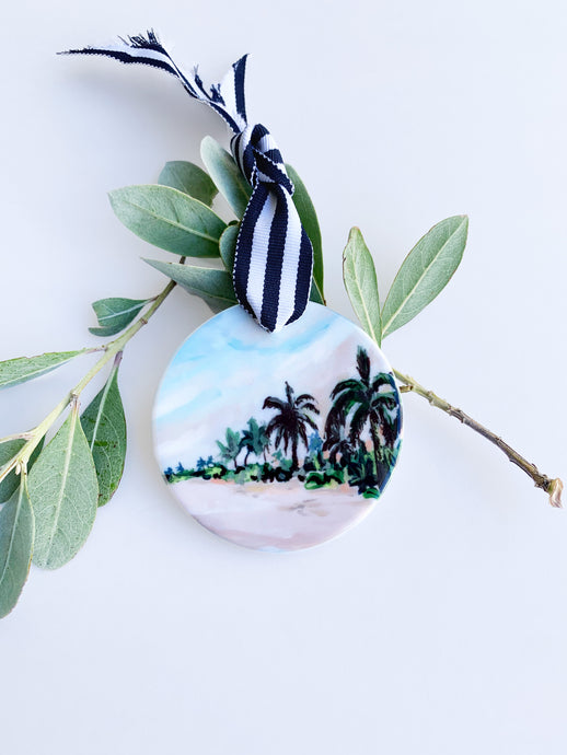 Coastal Christmas Ceramic Ornament