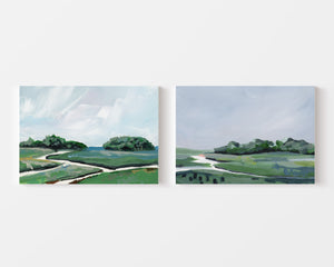 Salt Marsh Set of 2 Prints on Canvas Wrap